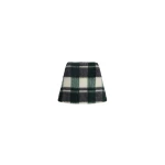 Patou A-line mini skirt in Pine Winter Tartan wool blend