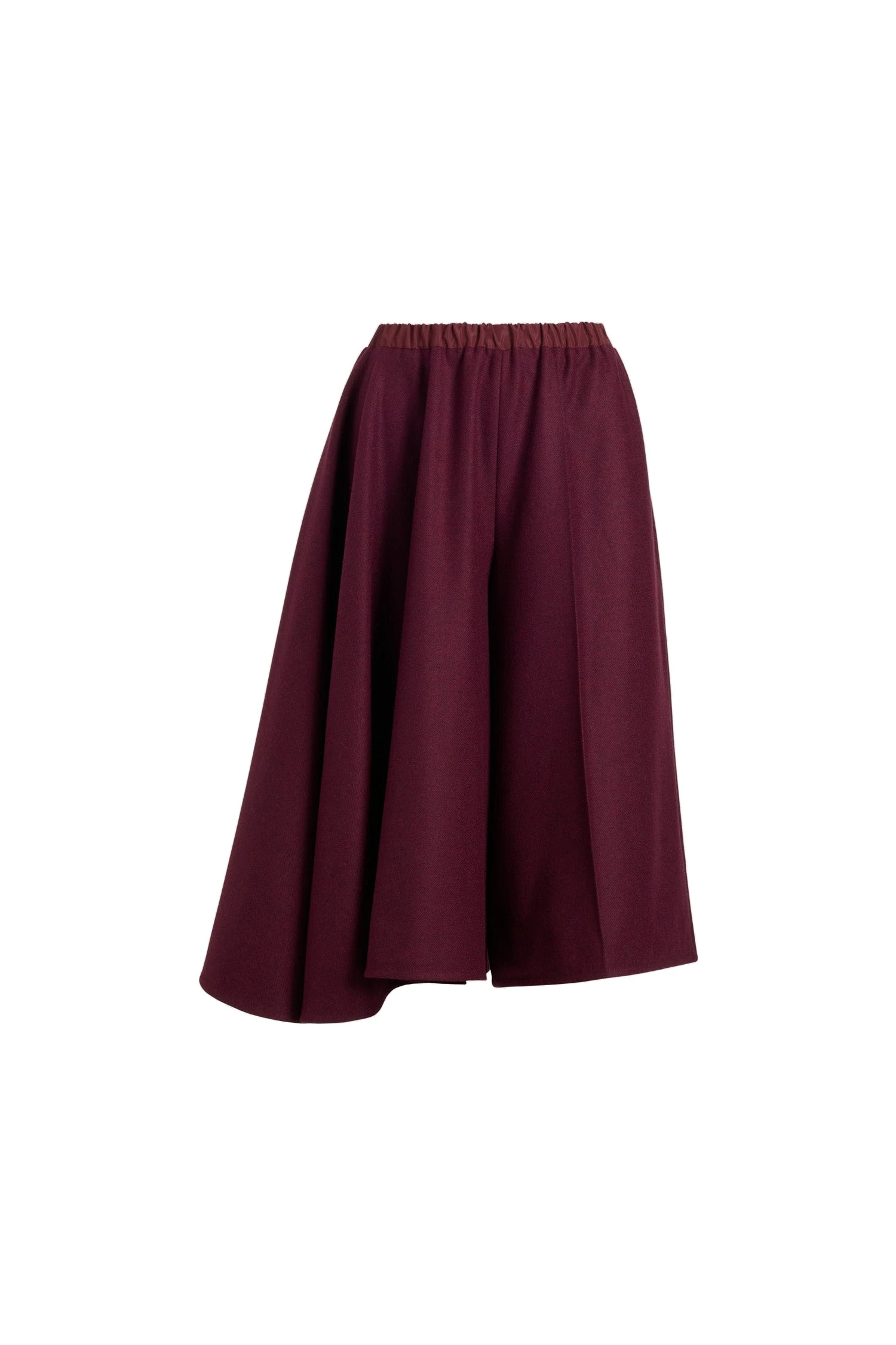 Patou Asymmetric bermuda shorts in Syrah recycled wool blend flannel | Shorts | Luxury Shoes Patou Asymmetric bermuda shorts in Syrah recycled wool blend flannel