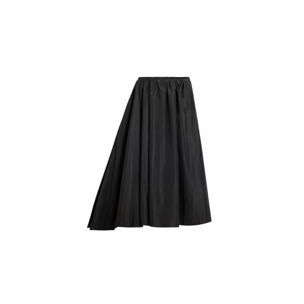 Patou Asymmetric midi skirt in Black recycled faille