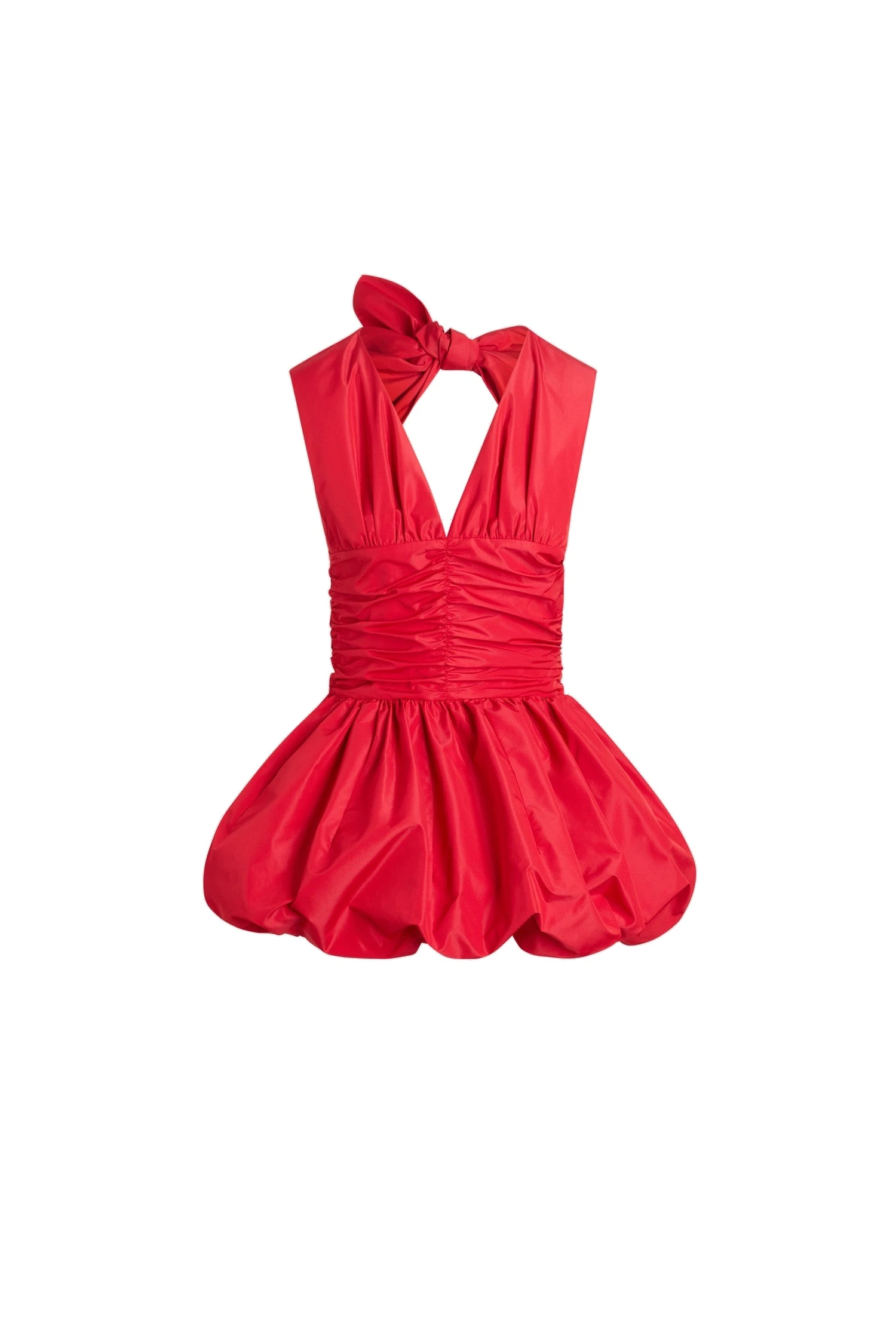 Patou Backless mini dress with bow in Lipstick Red recycled polyester | Dresses | Luxury Shoes Patou Backless mini dress with bow in Lipstick Red recycled polyester