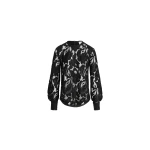 Patou Balloon sleeve top in Black organic cotton blend lace
