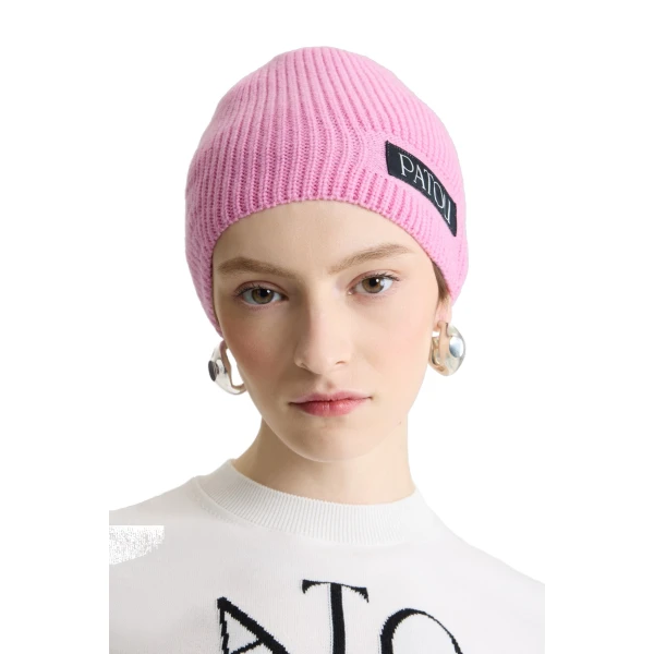 Beanie in Pink Pearl wool and cashmere - Image 2