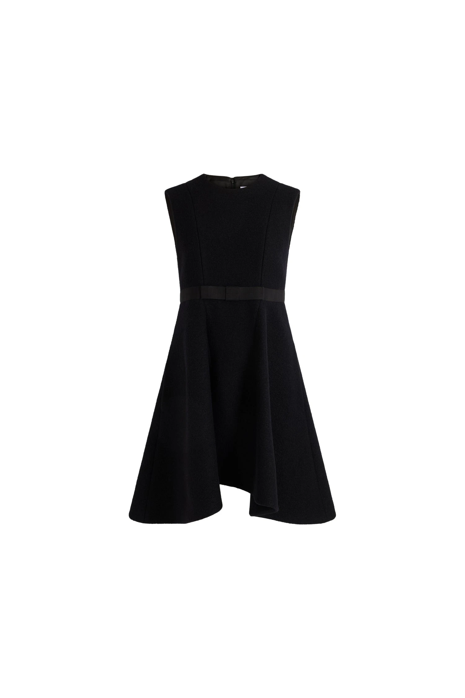 Patou Belted midi dress in Black wool | Dresses | Luxury Shoes Patou Belted midi dress in Black wool
