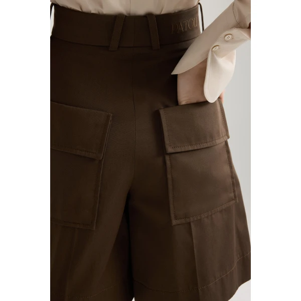 Bermudas in Java Brown organic cotton gabardine - Image 4
