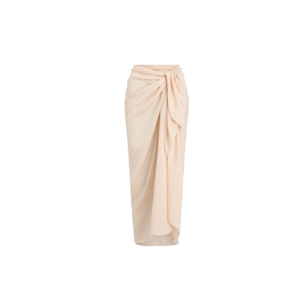 Patou Blended silk pareo in Shell Beach Stripes