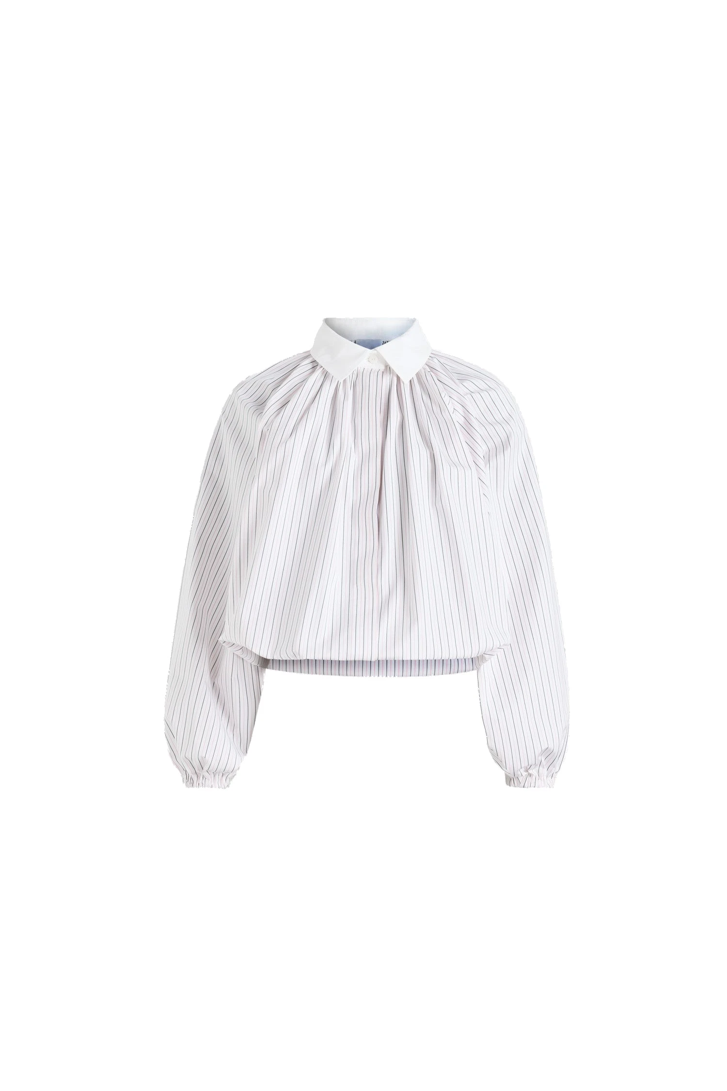 Patou Bubble blouse in Pink Pearl Stripes printed organic cotton poplin | Tops | Luxury Shoes Patou Bubble blouse in Pink Pearl Stripes printed organic cotton poplin