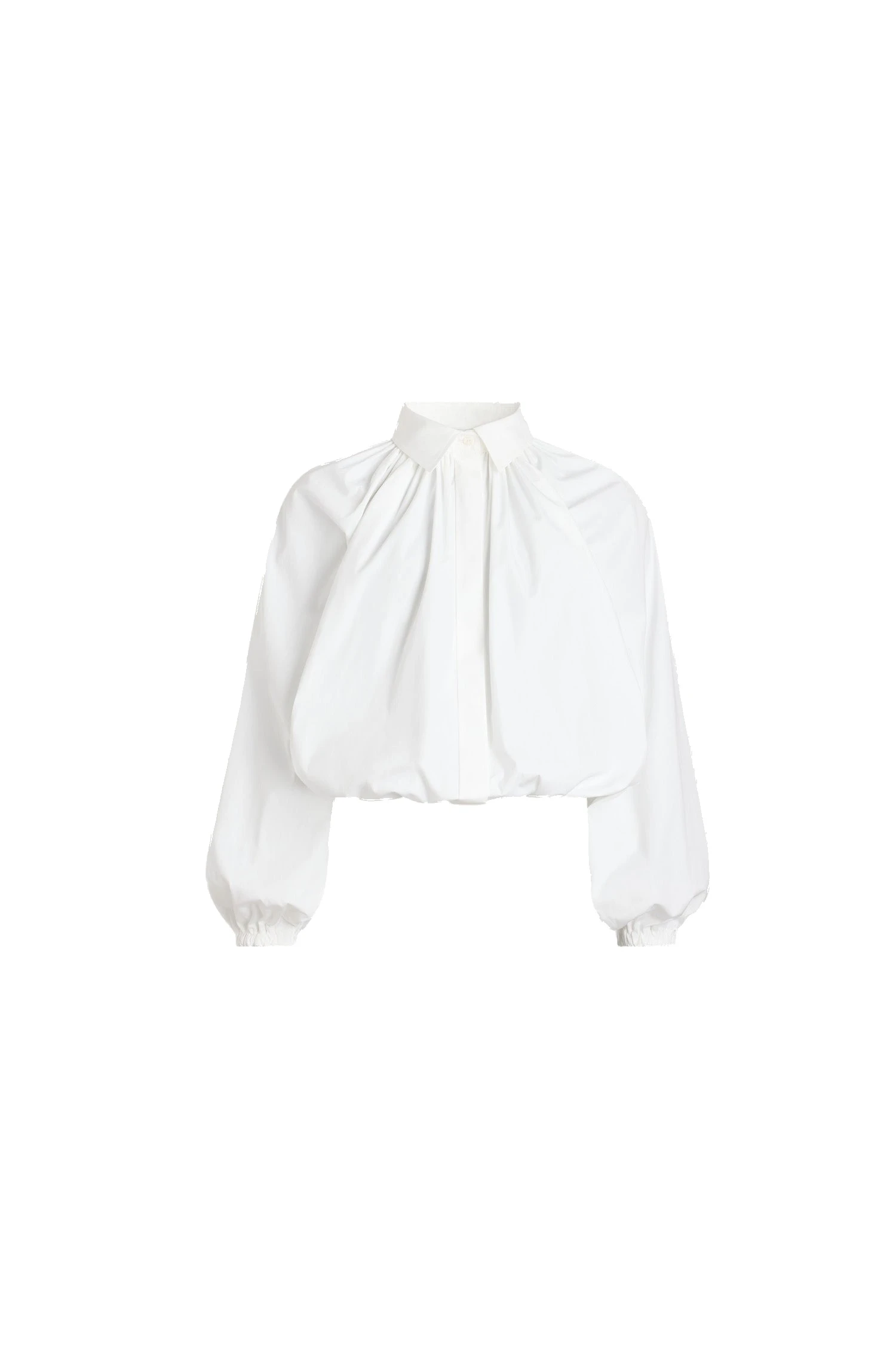 Patou Bubble blouse in White organic cotton poplin | Tops | Luxury Shoes Patou Bubble blouse in White organic cotton poplin