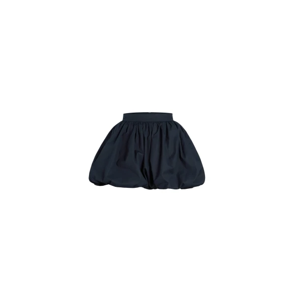 Bubble mini skirt in Navy Black organic cotton poplin