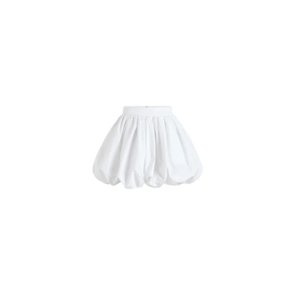 Patou Bubble mini skirt in White organic cotton poplin
