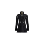 Patou Buckle collar mini dress in Black organic cotton blend lace