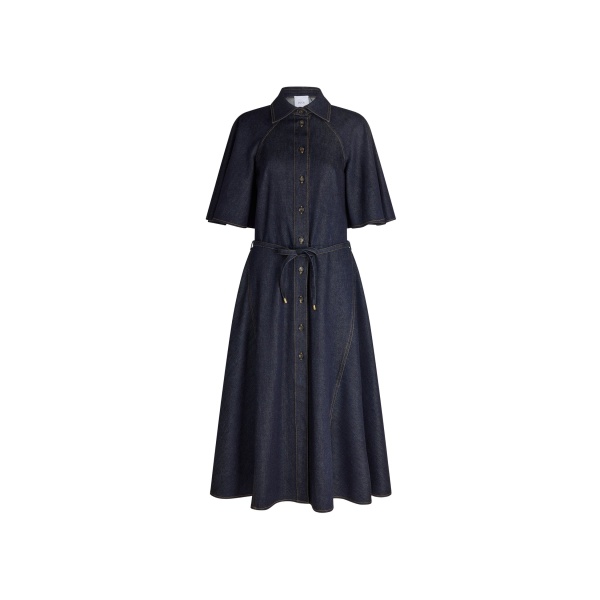 Patou Buttoned midi dress in Blue Mountain Rodeo cotton blend denim