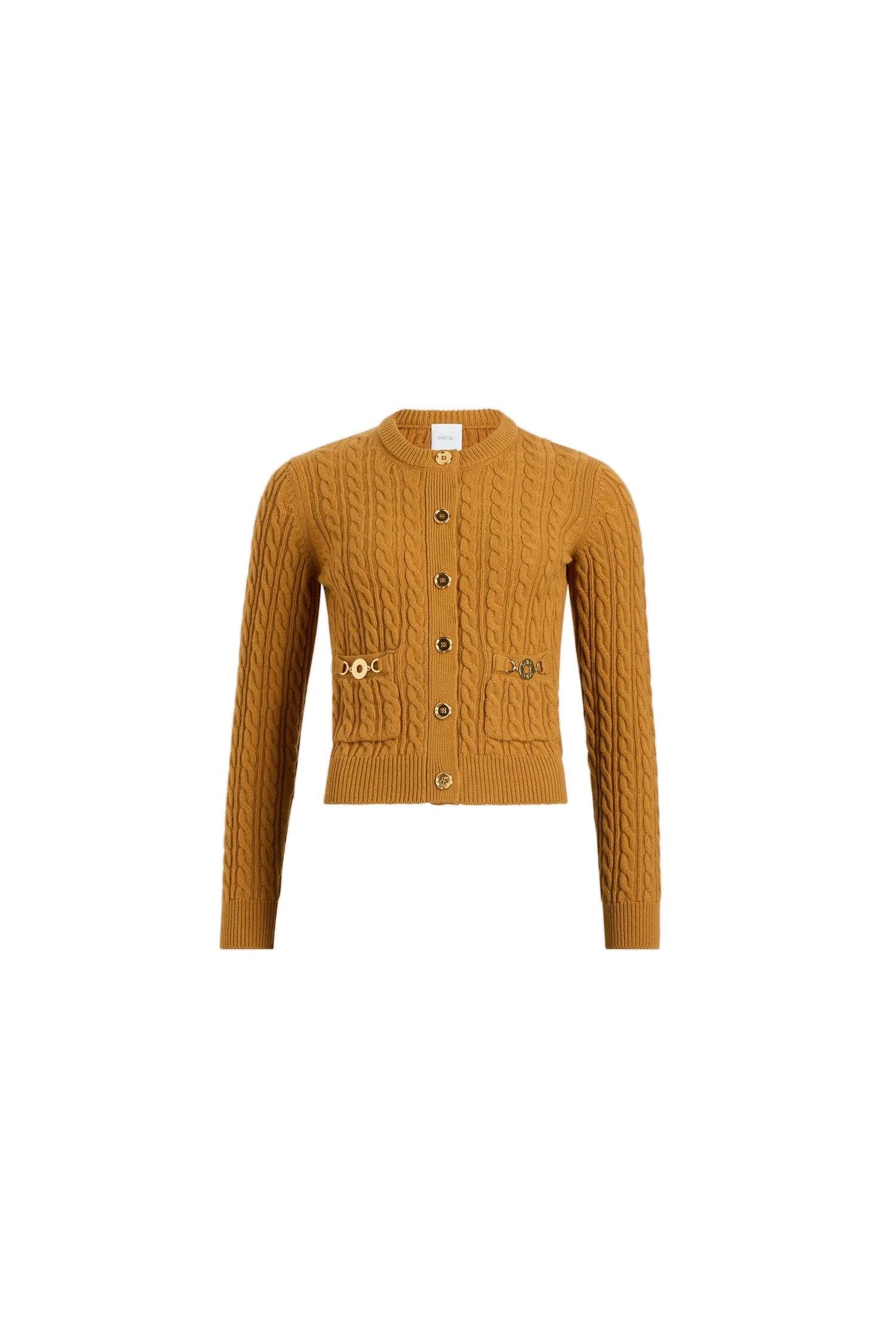 Patou Cable cardigan in Cider wool and cashmere | Knitwear | Luxury Shoes Patou Cable cardigan in Cider wool and cashmere