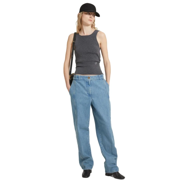 Cargo trousers in Ice Blue organic cotton denim - Image 2