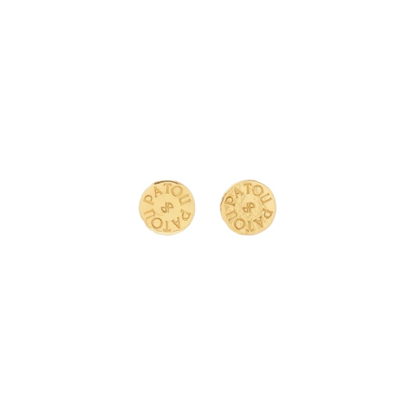 Patou Coin earrings in gold-plated brass