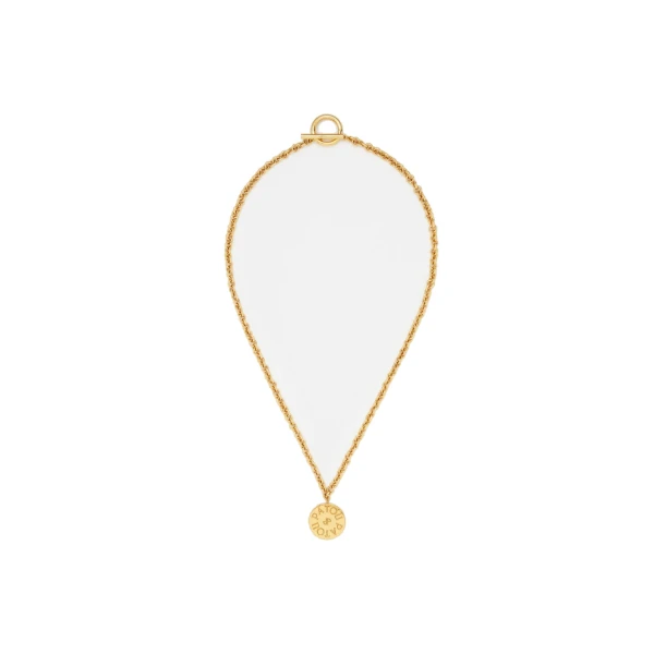 Coin pendant necklace in gold-plated brass