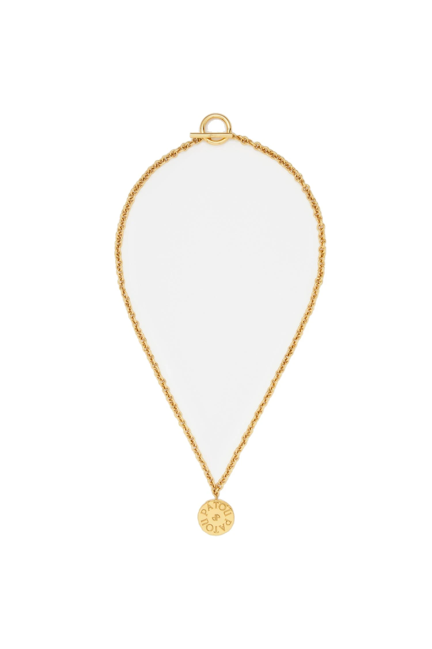 Patou Coin pendant necklace in gold-plated brass | Luxury Shoes Patou Coin pendant necklace in gold-plated brass