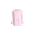 Patou Collarless straight wool blend jacket
