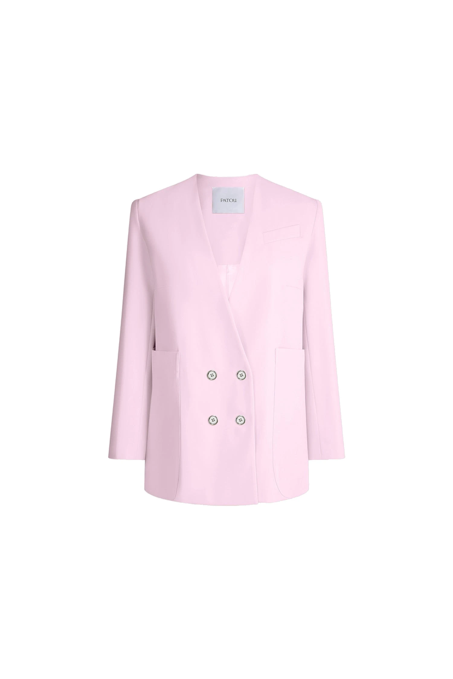 Patou Collarless straight wool blend jacket Patou Collarless straight wool blend jacket