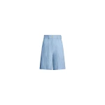 Patou Cotton blend denim bermuda shorts in Riviera Sky Blue