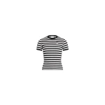 Patou Cotton ribbed striped t-shirt in Black White Stripes