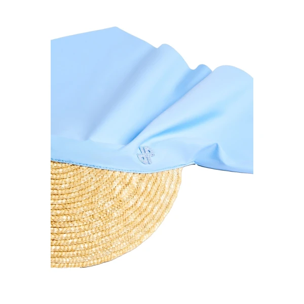 Cotton scarf cap in Riviera Blue - Image 2