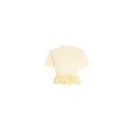Patou Cotton short lace t-shirt in Lemonade