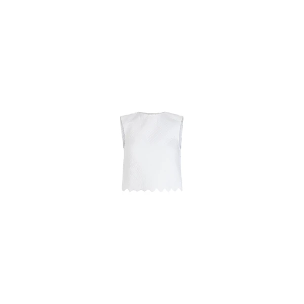 Patou Crop top in White quilted sustainable viscose blend