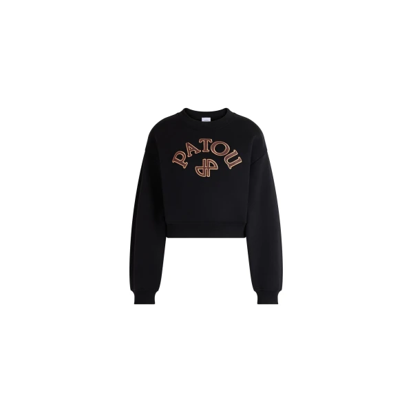 Cropped Patou organic cotton sweatshirt in Black
