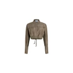 Patou Cropped safari shirt in Mocha recycled faille