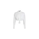 Patou Cropped safari shirt in White organic cotton poplin