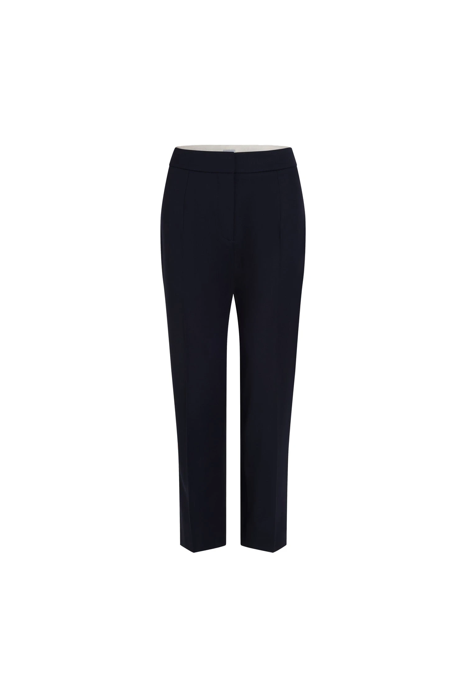 Patou Cropped trousers in Navy Black sustainable technical wool twill | Pants | Luxury Shoes Patou Cropped trousers in Navy Black sustainable technical wool twill
