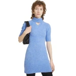 Patou Cut-out mini dress in Alaska Blue sustainable alpaca blend