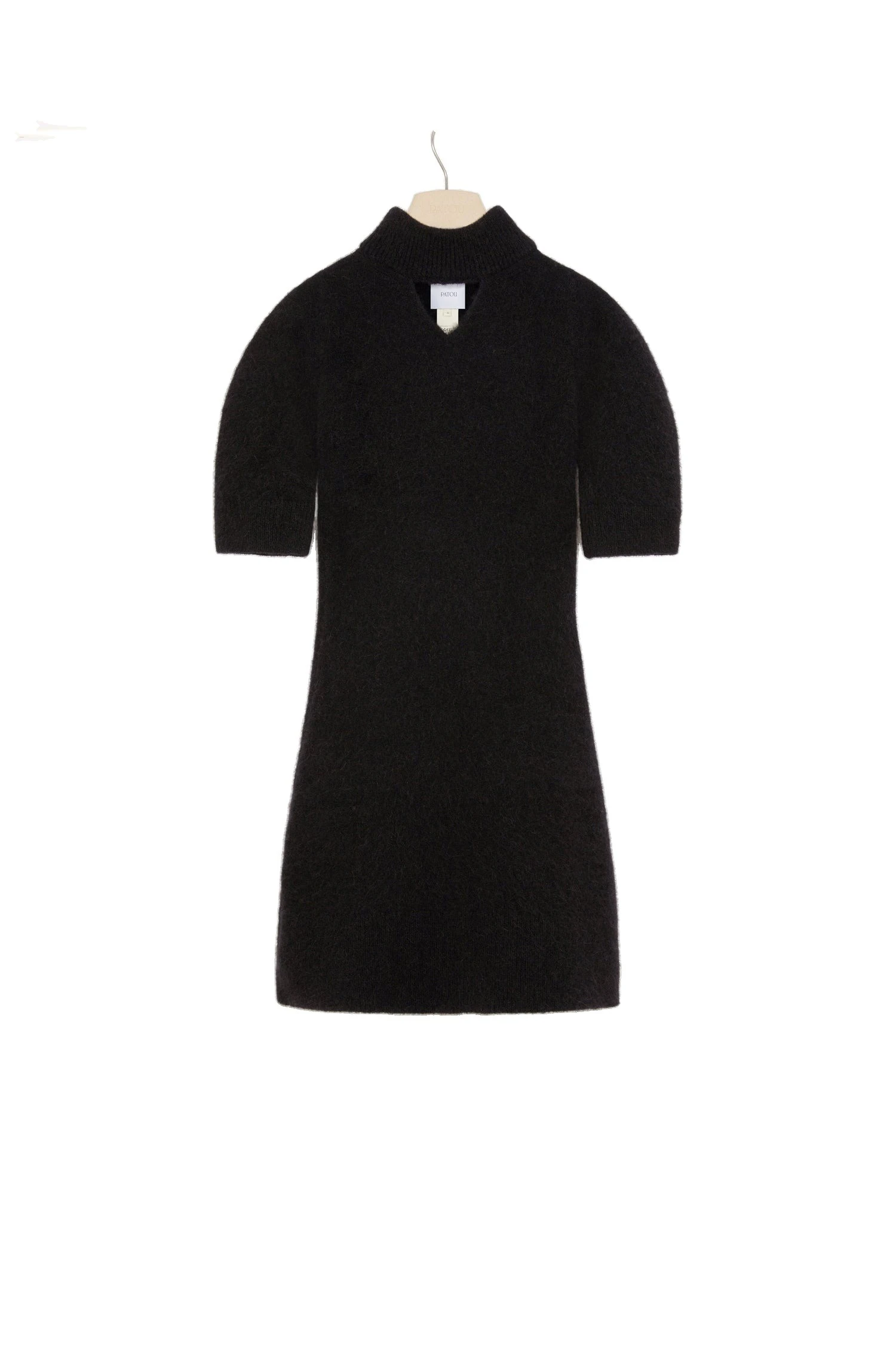 Patou Cut-out mini dress in Black sustainable alpaca blend | Dresses | Luxury Shoes Patou Cut-out mini dress in Black sustainable alpaca blend