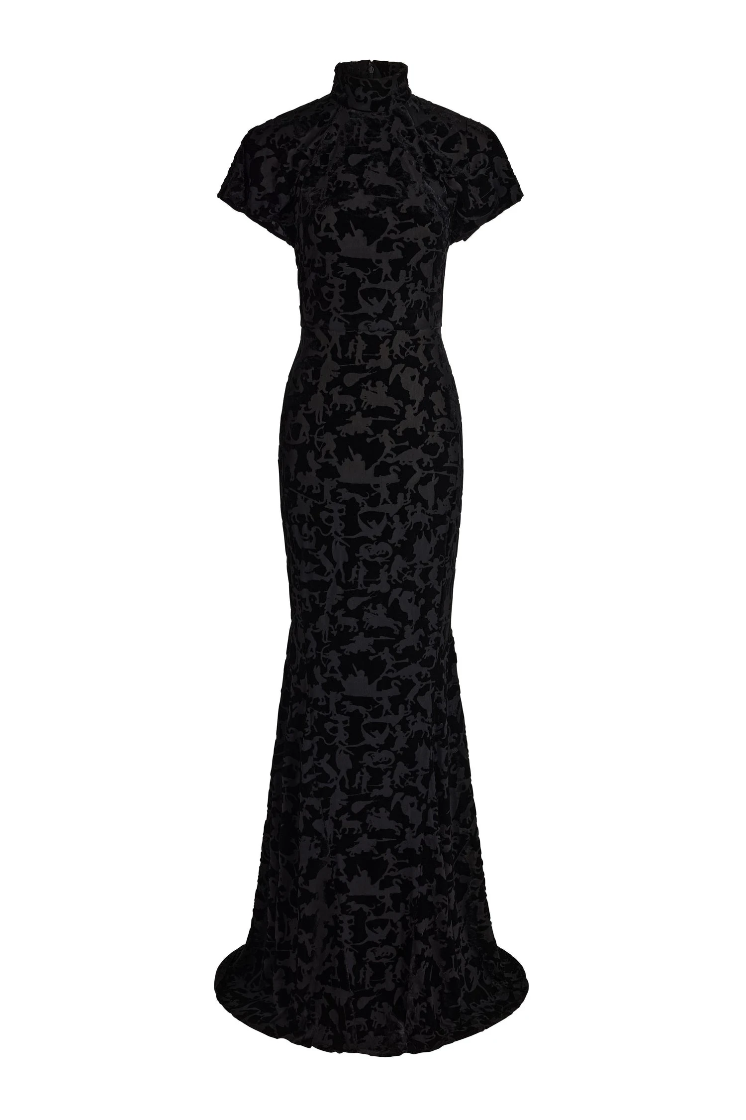 Patou Devoré long dress in Black blended polyester | Dresses | Luxury Shoes Patou Devoré long dress in Black blended polyester