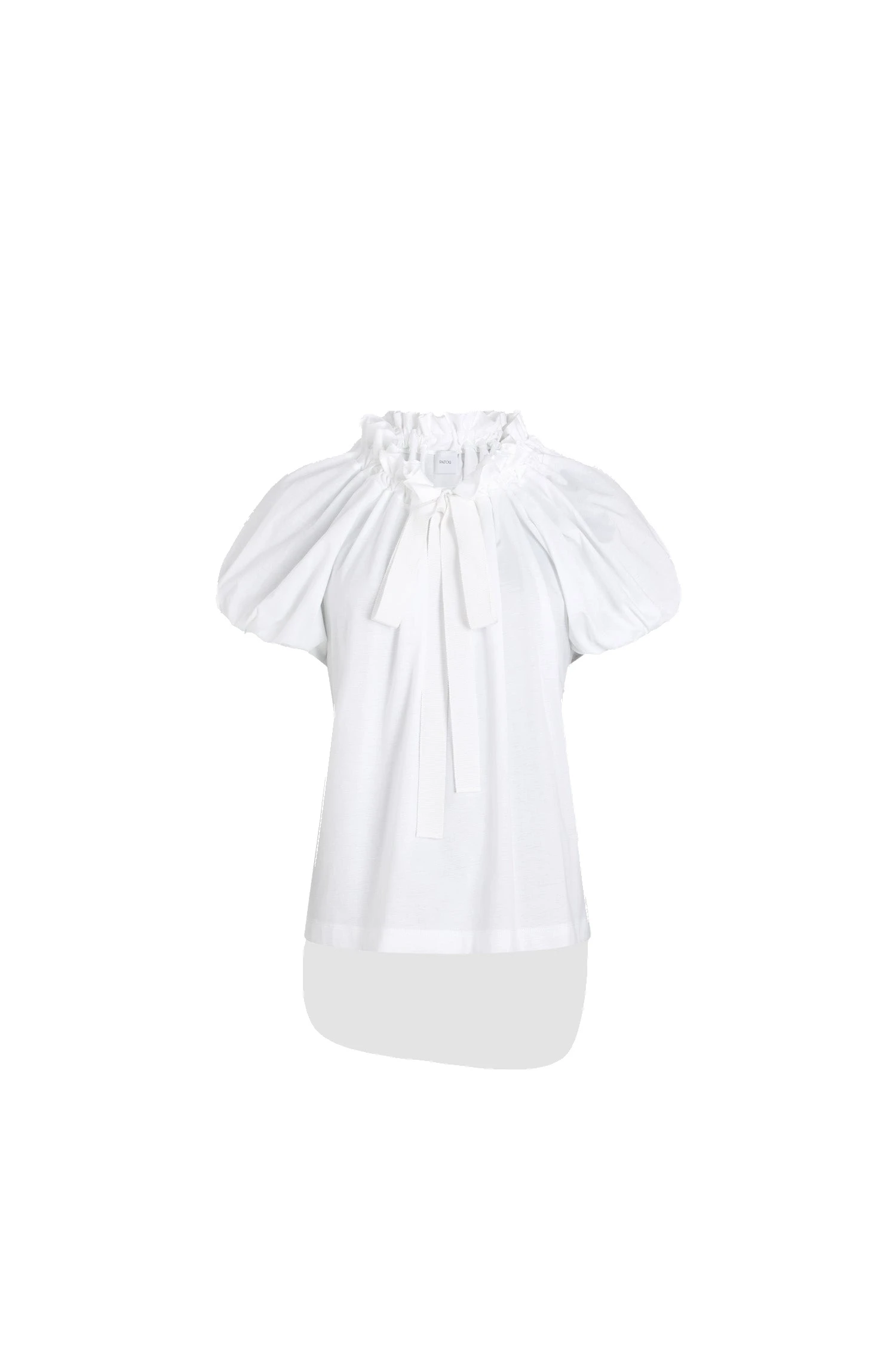 Patou Drawstring t-shirt in White organic cotton | Tops | Luxury Shoes Patou Drawstring t-shirt in White organic cotton