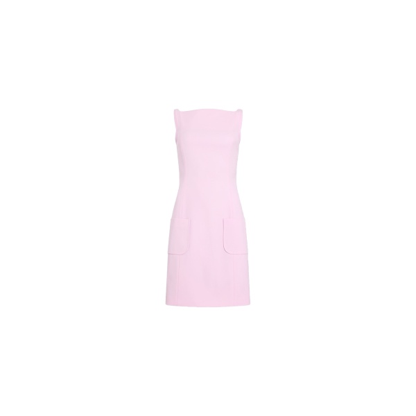Patou Eco-friendly blended wool strapless sheath dress in Orchid Ice