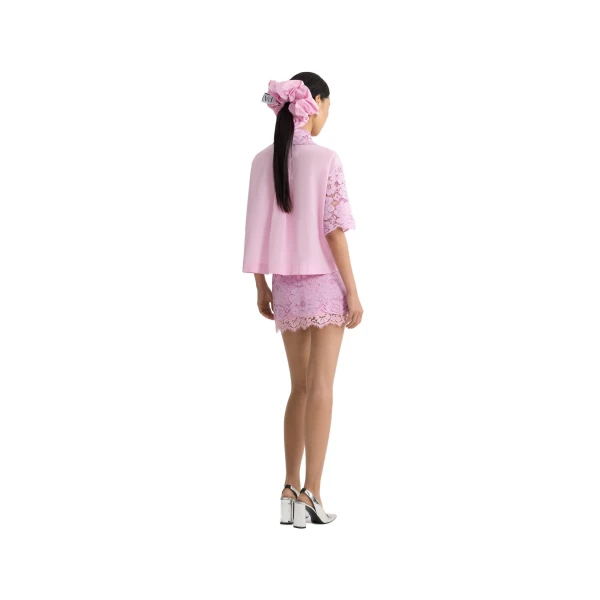Eco-friendly cotton blend lace iconic mini skirt in Pink Parfait - Image 3