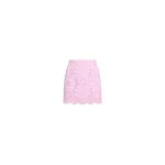 Patou Eco-friendly cotton blend lace iconic mini skirt in Pink Parfait