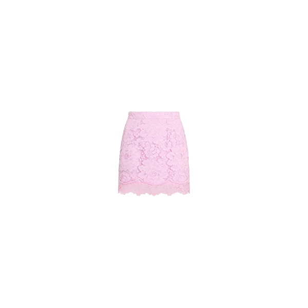 Patou Eco-friendly cotton blend lace iconic mini skirt in Pink Parfait