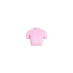 Patou Eco-friendly cotton blend polka dot crop t-shirt in Candy Pink Polka Dots