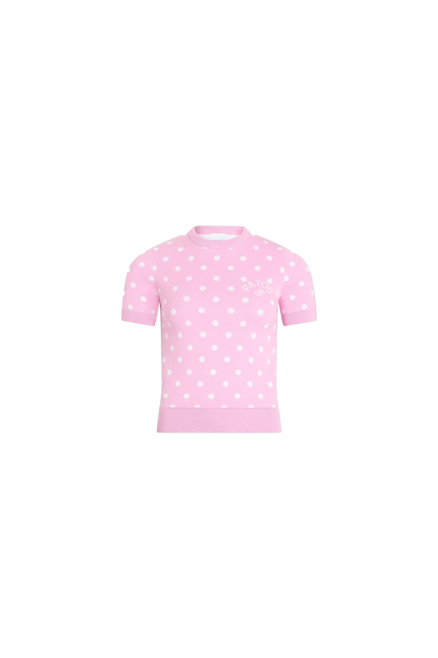 Patou Eco-friendly cotton blend polka dot t-shirt | Luxury Shoes Patou Eco-friendly cotton blend polka dot t-shirt in Candy Pink Polka Dots