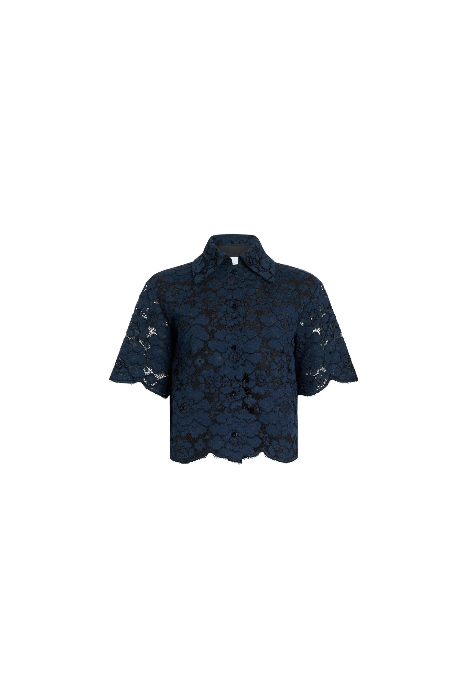 Patou Eco-friendly cotton blend short-sleeved shirt | Luxury Shoes Patou Eco-friendly cotton blend short-sleeved shirt in Deep Sea Blue