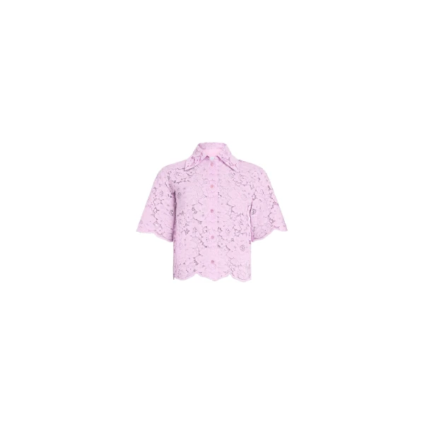 Eco-friendly cotton blend short-sleeved shirt in Pink Parfait