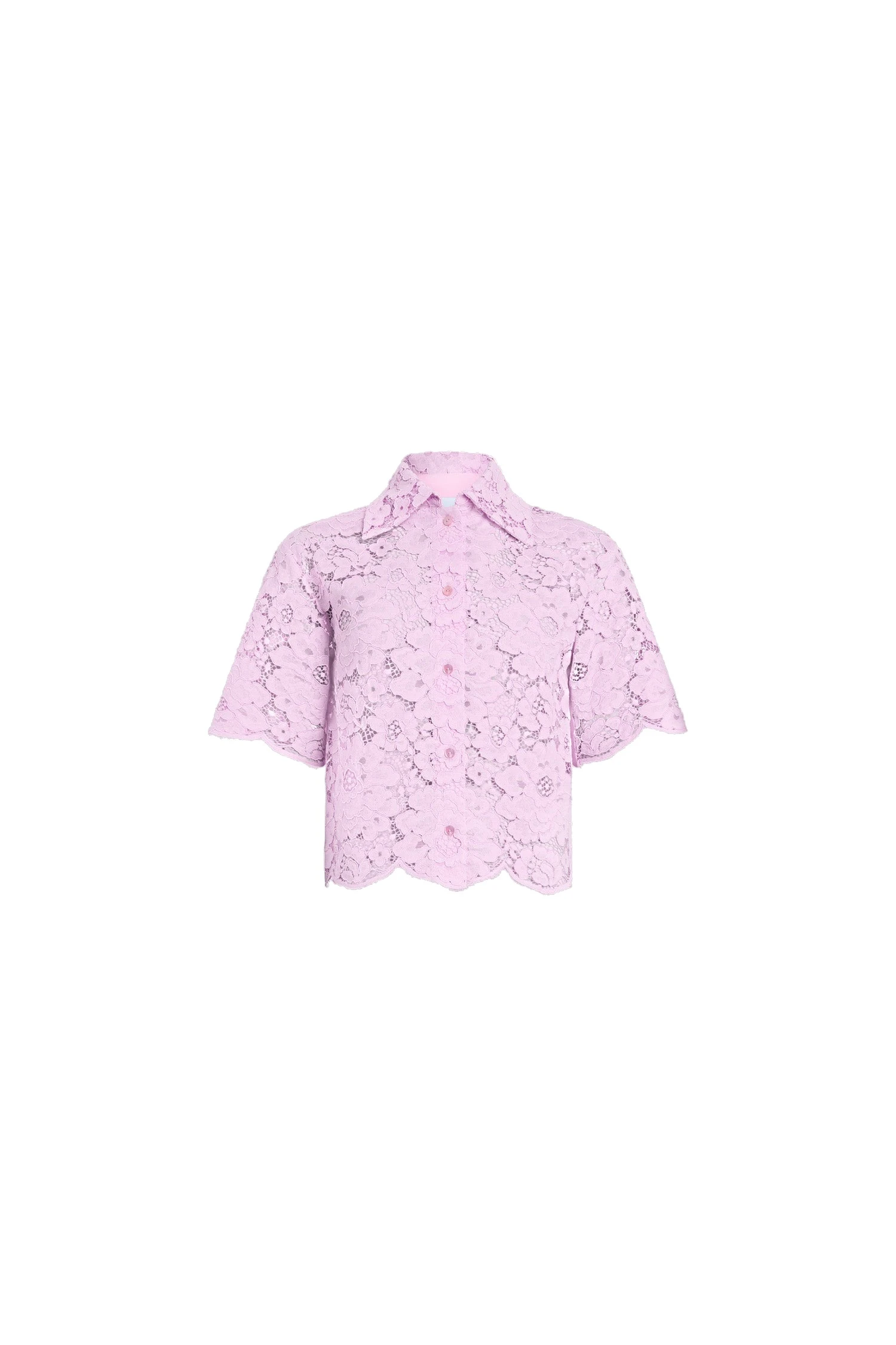 Patou Eco-friendly cotton blend short-sleeved shirt | Luxury Shoes Patou Eco-friendly cotton blend short-sleeved shirt in Pink Parfait