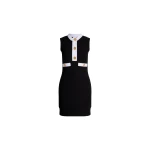 Patou Eco-friendly cotton blend sleeveless textured dress in Black