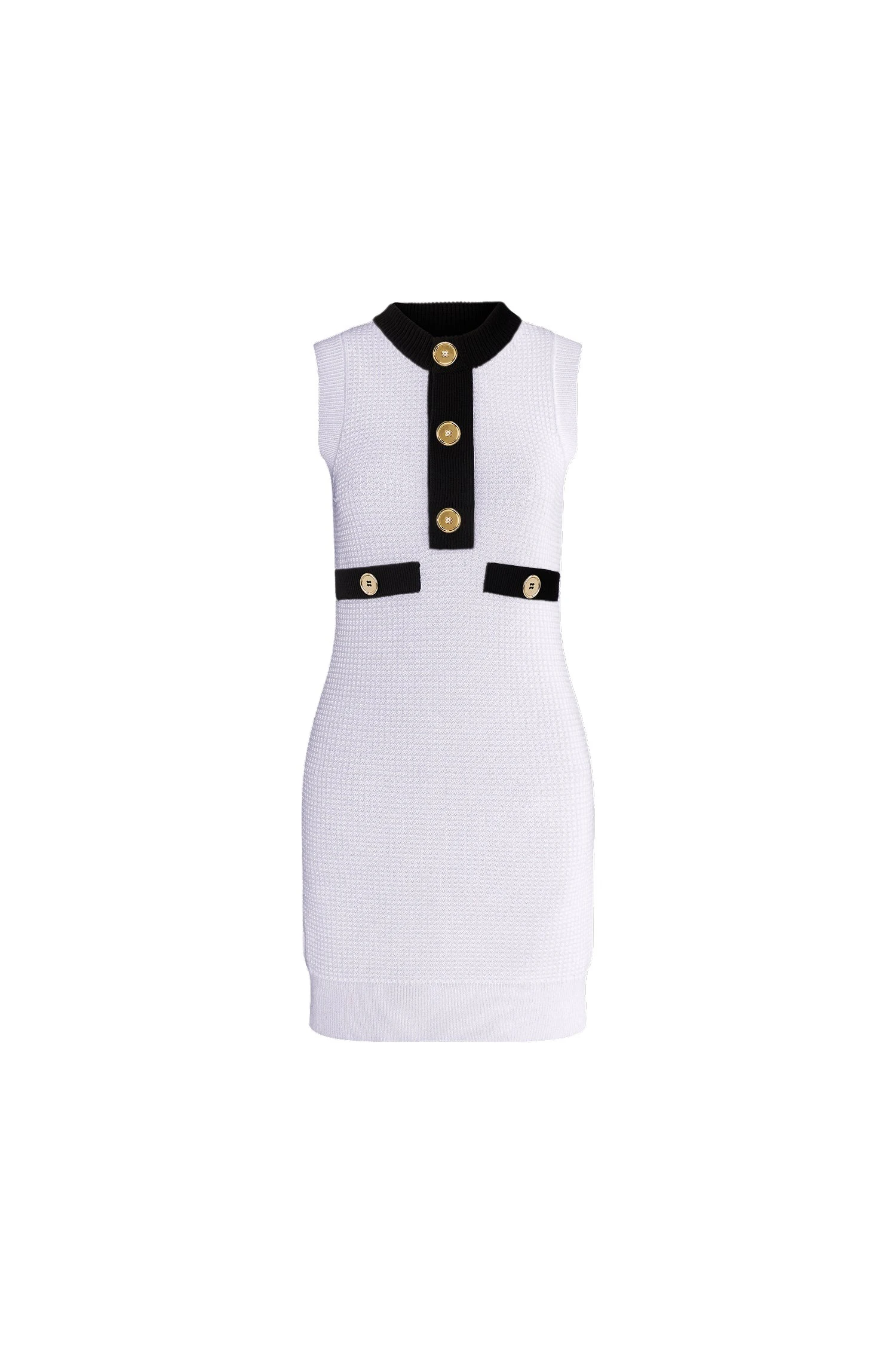 Patou Eco-friendly cotton blend sleeveless textured dress in White | Dresses | Luxury Shoes Patou Eco-friendly cotton blend sleeveless textured dress in White