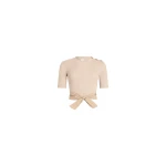 Patou Eco-friendly cotton blend t-shirt with recycled faille tie detail in Dune