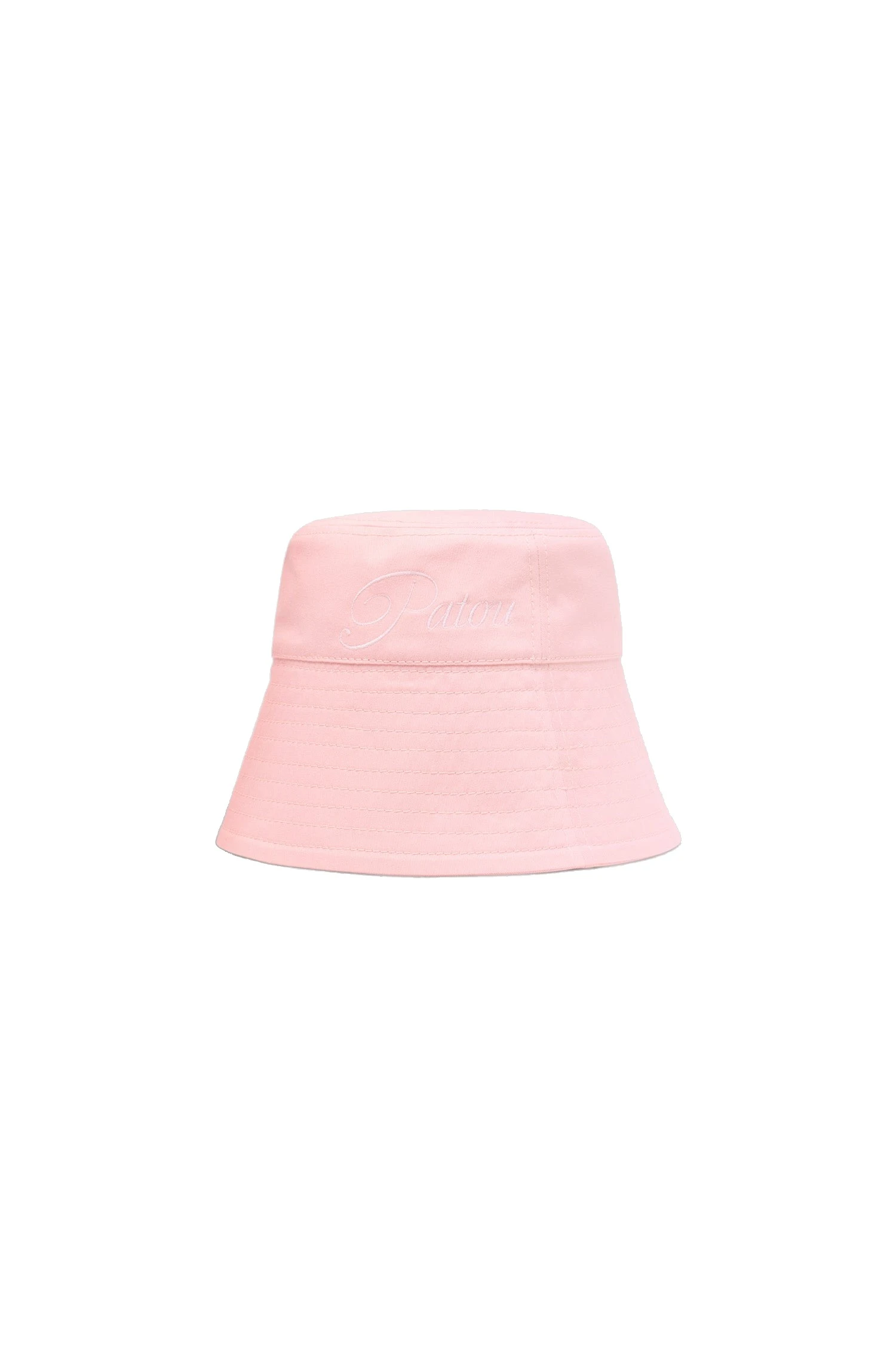 Patou Embroidered Patou logo bucket hat in Primrose Pink cotton | Accessories | Luxury Shoes Patou Embroidered Patou logo bucket hat in Primrose Pink cotton