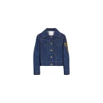 Patou Embroidered logo denim jacket in Rodeo Blue