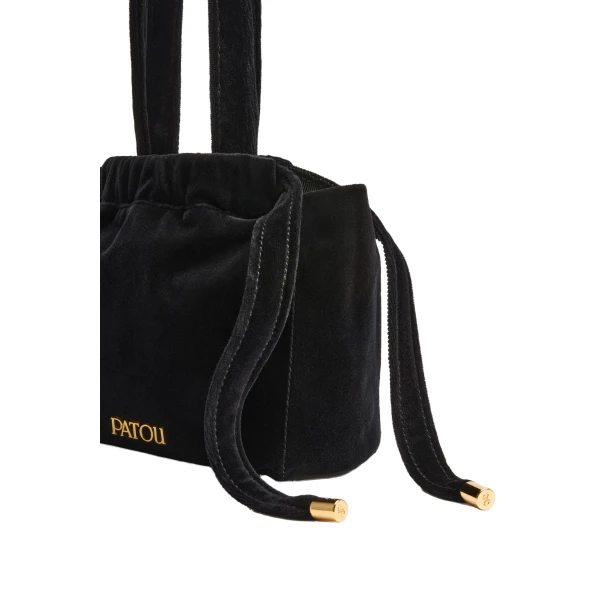 Evening pouch in Black cotton velvet - Image 2